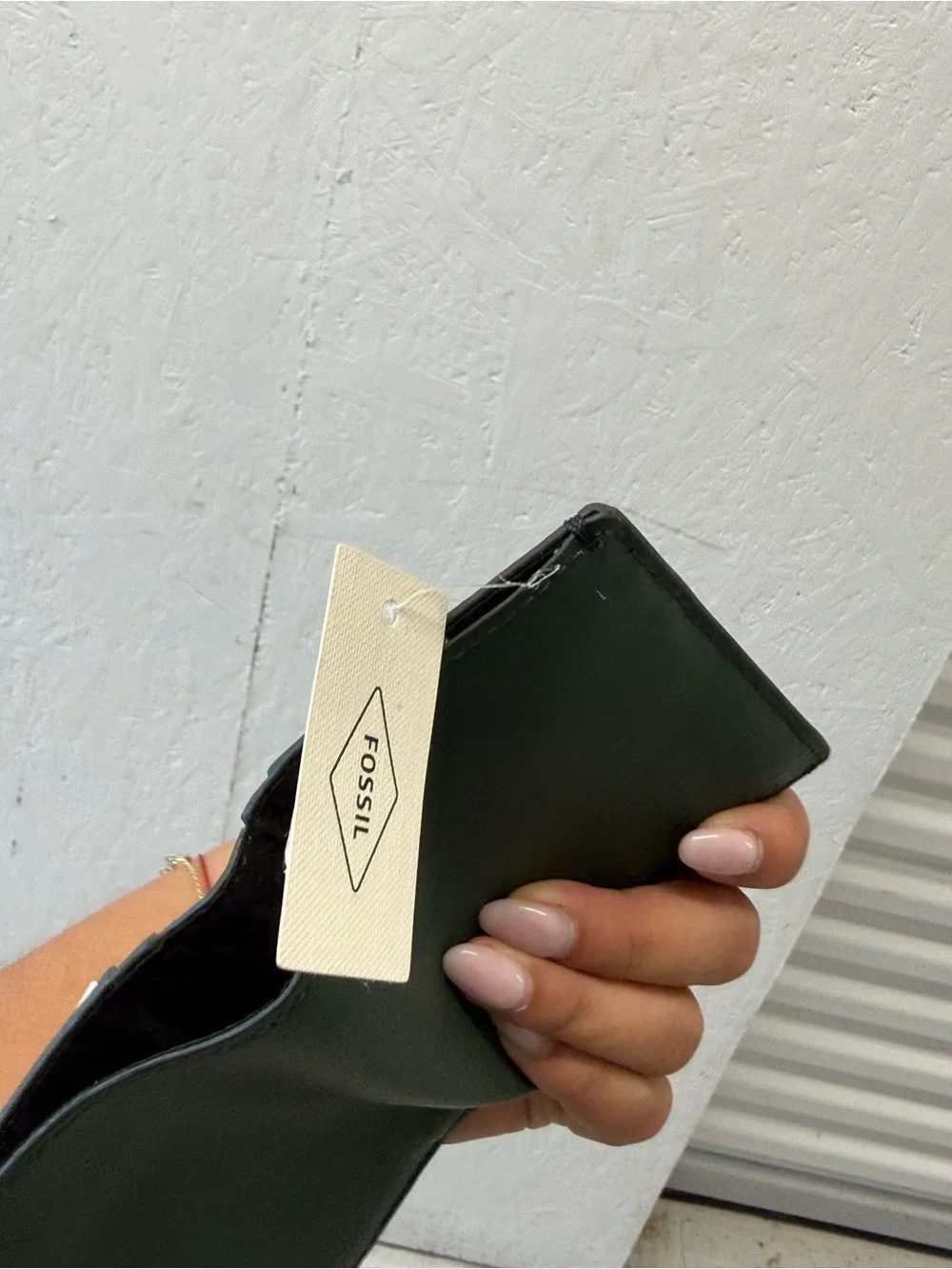 Fossil Dark Green Leather Bifold Wallet New With Tags